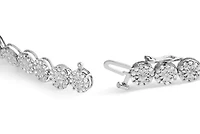 14K White Gold 2.00 Cttw Diamond Halo Link Tennis Bracelet