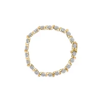 10K Yellow Gold 2.00 Cttw Round Cut Diamond 'S' Cluster Bracelet