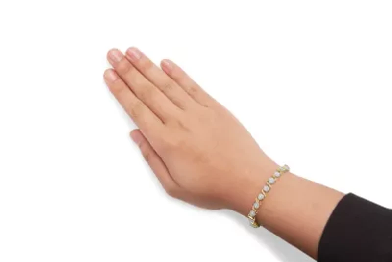 10K Yellow Gold 2.00 Cttw Round Cut Diamond 'S' Cluster Bracelet