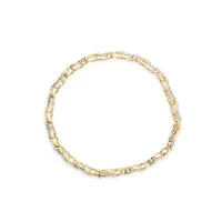 10K Yellow Gold 3.00 Cttw Diamond 'XOXO' Floral Design Bracelet