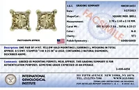 IGI Certified / Ct Princess Diamond Solitaire Stud Earrings in 14K Yellow Gold