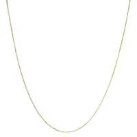Solid 14K Yellow Gold 0.75mm Classic Box Chain Necklace