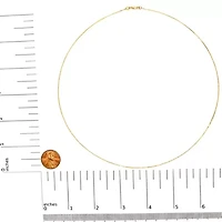 Solid 14K Yellow Gold 0.75mm Classic Box Chain Necklace