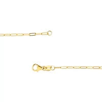 Unisex Solid 14K Yellow Gold 1.5mm Paperclip Chain Necklace - 18 Inches