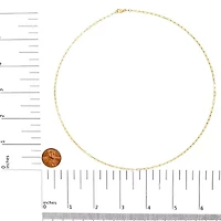 Unisex Solid 14K Yellow Gold 1.5mm Paperclip Chain Necklace - 18 Inches