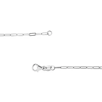 Unisex Solid 14K White Gold 1.5mm Paperclip Chain Necklace - 18 Inches