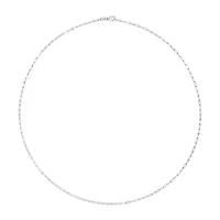 Unisex Solid 14K White Gold 1.5mm Paperclip Chain Necklace - 18 Inches