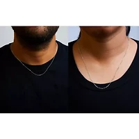 Unisex Solid 14K White Gold 1.5mm Paperclip Chain Necklace - 18 Inches