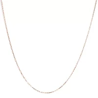 Unisex Solid 14K Rose Gold 1.5mm Paperclip Chain Necklace - 18 Inches
