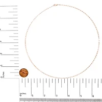 Unisex Solid 14K Rose Gold 1.5mm Paperclip Chain Necklace - 18 Inches