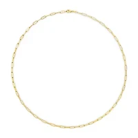 Solid 14K Gold 2.5mm Paperclip Chain Necklace Unisex 18" Inches