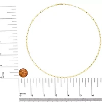 Solid 14K Gold 2.5mm Paperclip Chain Necklace Unisex 18" Inches