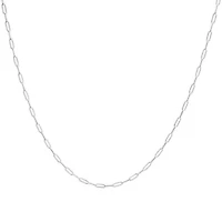 Solid 14K White Gold 2.5mm Paperclip Chain Necklace Unisex 18" Inches