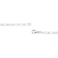 Solid 14K White Gold 2.5mm Paperclip Chain Necklace Unisex 18" Inches