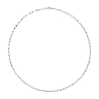 Solid 14K White Gold 2.5mm Paperclip Chain Necklace Unisex 18" Inches