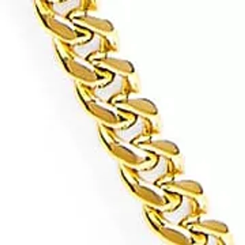 Semi-Solid 14K Yellow Gold Miami Cuban Chain Necklace - Unisex Chain