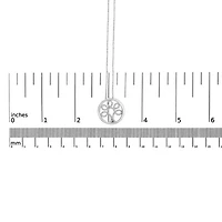 .925 Sterling Silver 1/10 Cttw Diamond Tree of Life Pendant Necklace
