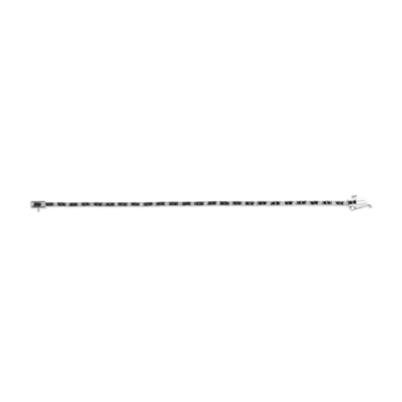 Silver 2.0 Cttw Black and White Diamond Tennis Bracelet - 7" Inches