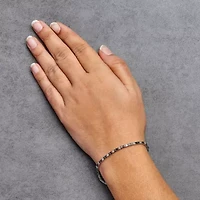 Silver 2.0 Cttw Black and White Diamond Tennis Bracelet - 7" Inches