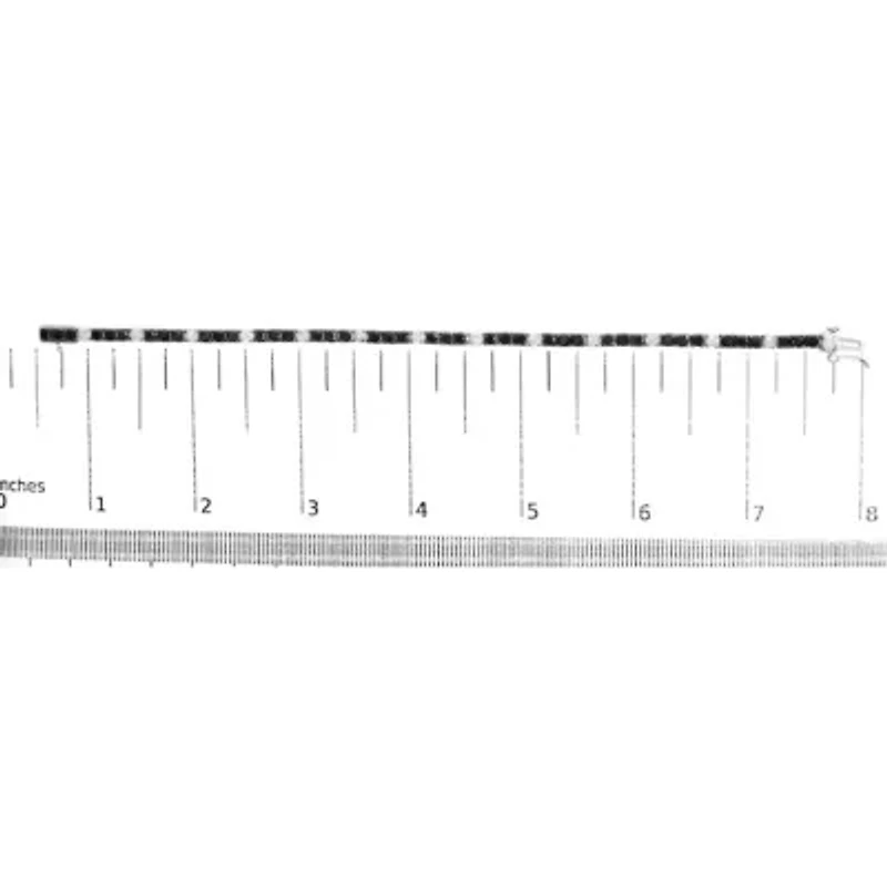 Silver Black and White Diamond Tennis Bracelet - 7.25" Inches