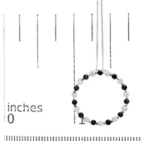 Silver 1 3/4 Cttw Black and White Diamond Open Circle Hoop Pendant Necklace