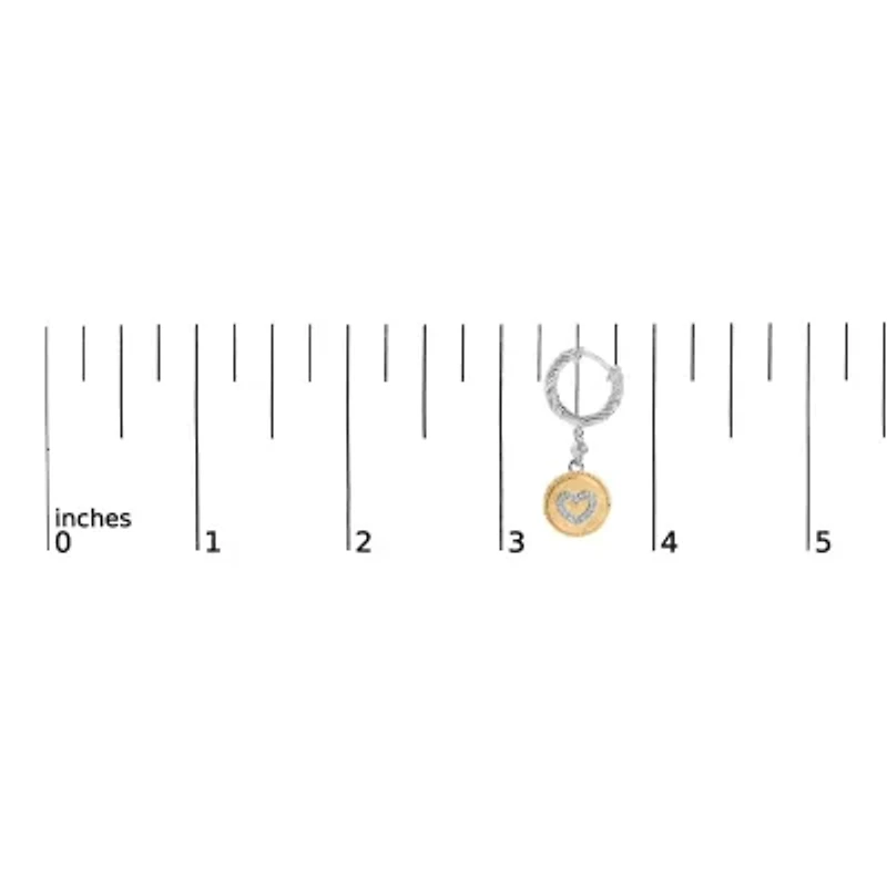 18K Gold Over Silver 1/8 Cttw Diamond Drop and Dangle Earring
