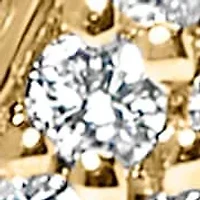 14K Yellow Gold 1/3 Cttw Diamond Criss Cross Huggie Hoop Earrings