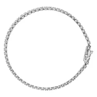 18K White Gold 5 3/5 Ctw Diamond Double Row Link Tennis Bracelet