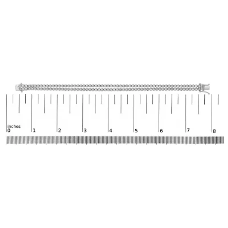 18K White Gold 5 3/5 Ctw Diamond Double Row Link Tennis Bracelet
