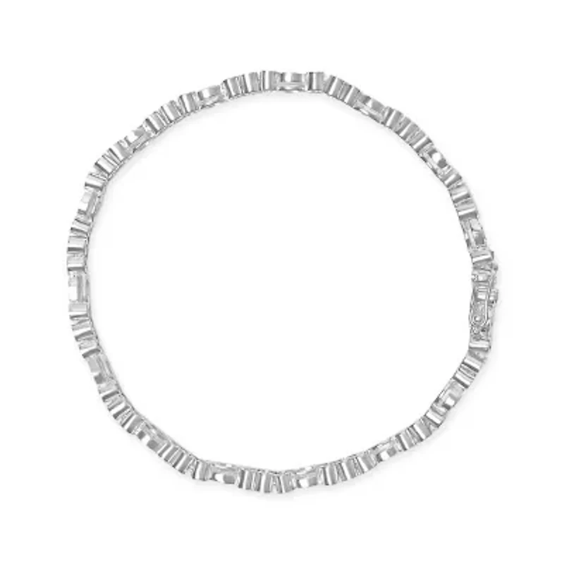 18K White Gold 3 3/4 Cttw Diamond Art Deco Link Bracelet