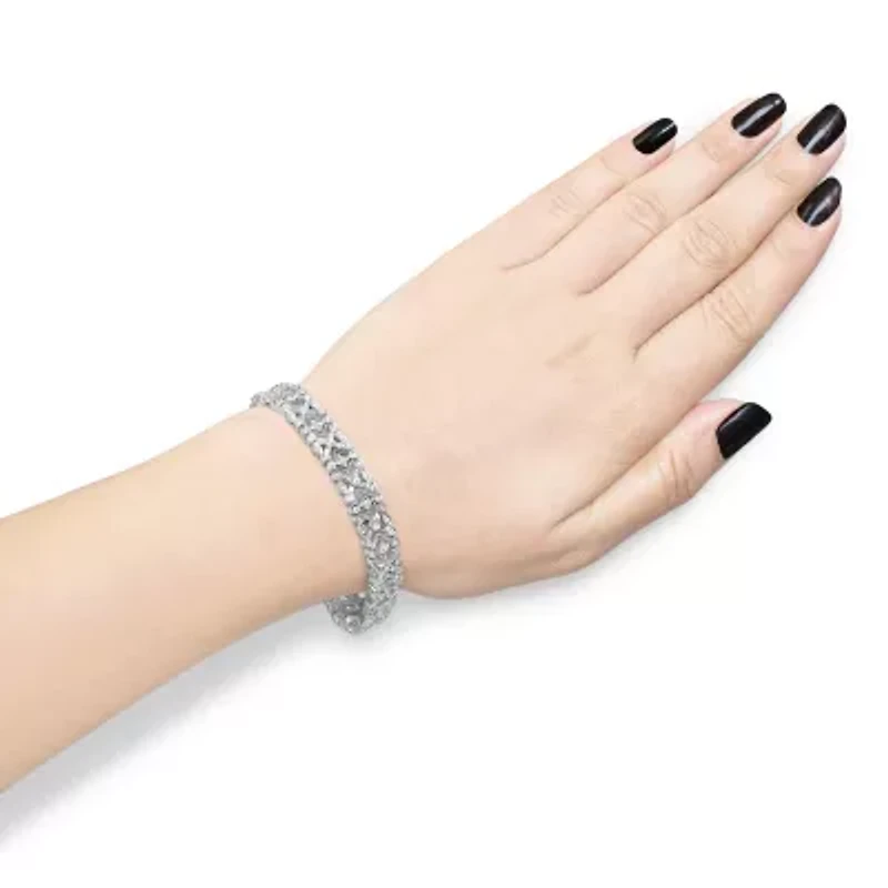 18K White Gold 3 3/4 Cttw Diamond Art Deco Link Bracelet