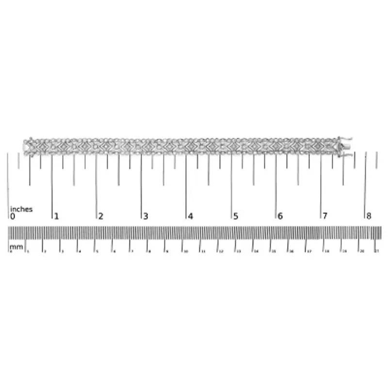 18K White Gold 3 3/4 Cttw Diamond Art Deco Link Bracelet