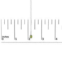 10K White Gold Yellow Peridot and Diamond Accent Halo Oval Shape Pendant Necklace