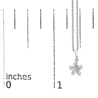 Silver Diamond Accent Flower Pendant Necklace