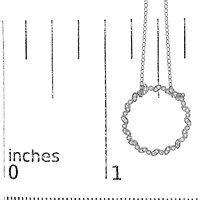 Lab Created Silver 1/7 Cttw Lab Grown Diamond Beaded Love Circle Pendant Necklace