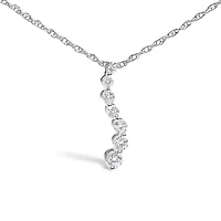 Lab Created Silver 1/4 Cttw Lab Grown Diamond Journey Pendant Necklace