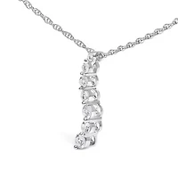 Lab Created Silver 1/4 Cttw Lab Grown Diamond Journey Pendant Necklace