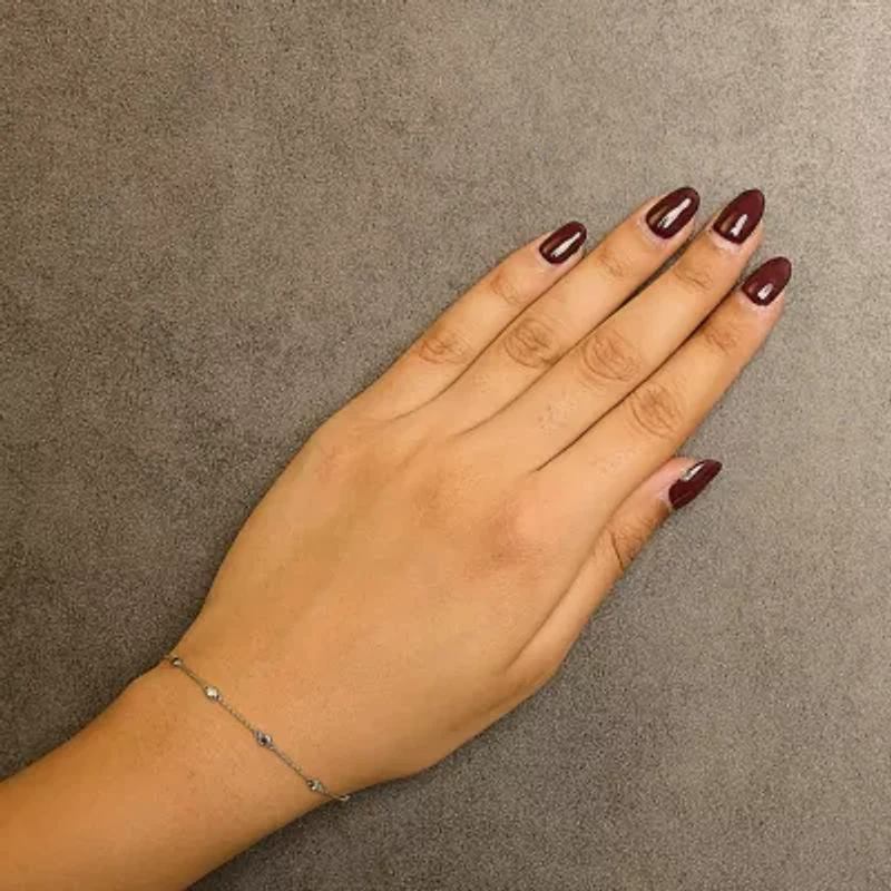 14K Yellow Gold Alternating Red Ruby and White Diamond Bezel Station Chain Bracelet