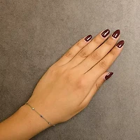 14K Yellow Gold Alternating Red Ruby and White Diamond Bezel Station Chain Bracelet