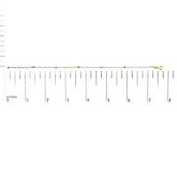 14K Yellow Gold Alternating Red Ruby and White Diamond Bezel Station Chain Bracelet