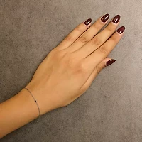 14K White Gold Alternating Blue Sapphire and Diamond Bezel Station Chain Bracelet