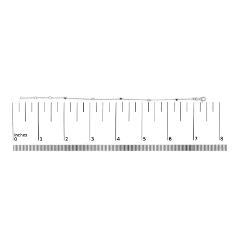 14K White Gold Alternating Blue Sapphire and Diamond Bezel Station Chain Bracelet