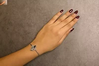 .925 Sterling Silver Marquise Black Onyx, Orange Citrine, and Diamond Accent Lariat