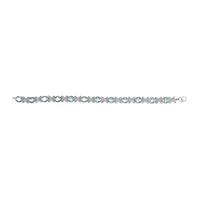 Silver Oval Blue Topaz Diamond Butterfly Link Bracelet - Size 7" Inches