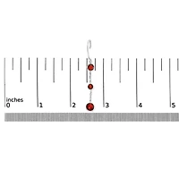 .925 Sterling Silver Graduating Bezel Set Red Garnet Dangle Earring