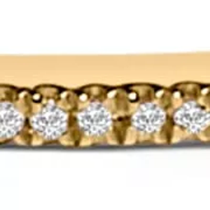 14K Yellow Gold 1/3 Cttw Diamond Half Eternity Bangle Bracelet