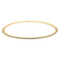 14K Yellow Gold 1/3 Cttw Diamond Half Eternity Bangle Bracelet