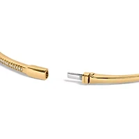 14K Yellow Gold 1/3 Cttw Diamond Half Eternity Bangle Bracelet