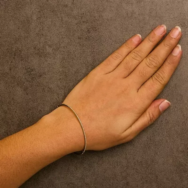 14K Yellow Gold 1/3 Cttw Diamond Half Eternity Bangle Bracelet