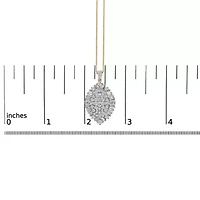 14K White and Yellow Gold 2.00 Cttw Diamond Cluster Pear Shaped Pendant Necklace